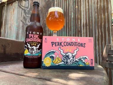 Picture of Stone Brewing Peak Conditions Hazy Double IPA bottle and packaging