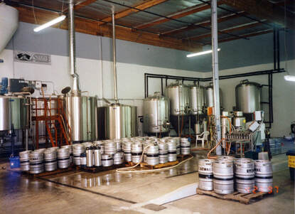 Picture of original Stone Brewing brewhouse and tanks