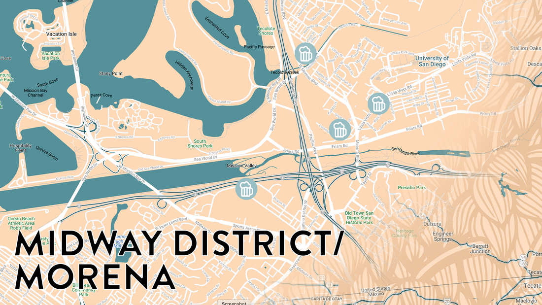 Map of midway district and morena breweries