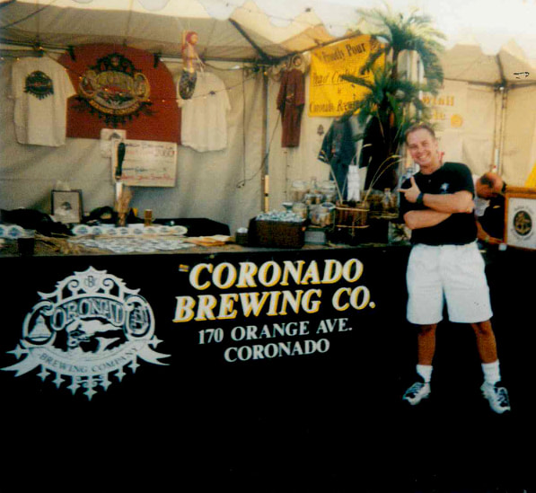 Coronado Brewing Co. merchandise booth set up at an event